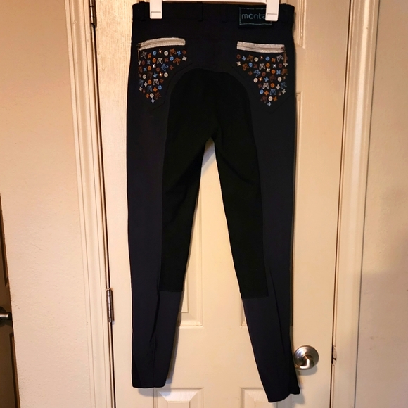 Montaur Pants & Jumpsuits Navy Montaur Crystal Embellished Sock
